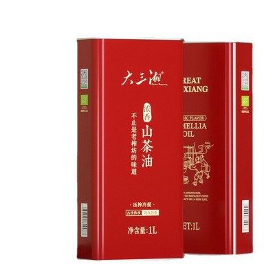 大三湘有机山茶油1Lx4瓶压榨榨山茶油 压榨一级茶籽油原料供应图5