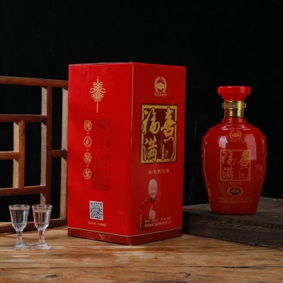 喜福满门白酒批发浓香型粮食酒古井镇喜酒白酒 粮食酿造42°白酒图2