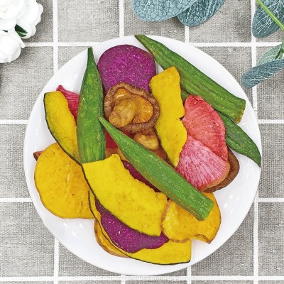 6种综合果蔬脆100g秋葵香菇脆片混合什锦果蔬干地摊休闲零食夜市图2