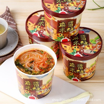 正宗清真桶装麻酱米线南阳风味冲泡免煮方便速食整箱批发一件代发图3