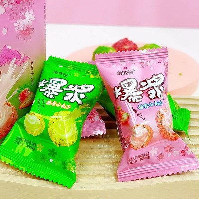 爆浆巧克力芝士曲奇小丸子批发 网红休闲零食涂层夹心巧克力桶装图2