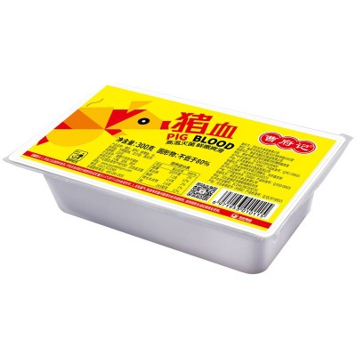 曹府记猪血新鲜火锅食材血肠血豆腐毛血旺300g*20盒商用三证齐全图5