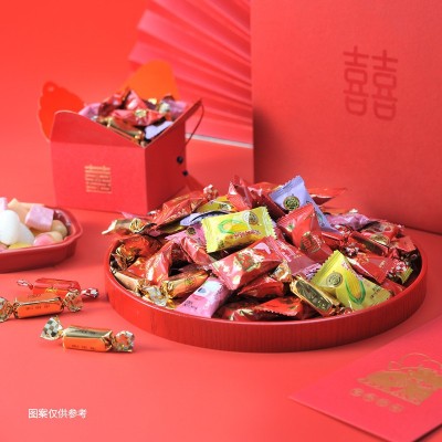 徐福记大喜吉利糖380g混合多味软糖硬糖果婚庆喜糖彩袋年 货送礼包图3