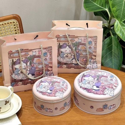 蛇年小花曲奇饼干手工黄油饼干四色多味曲奇新年铁盒年货礼盒糕点图2