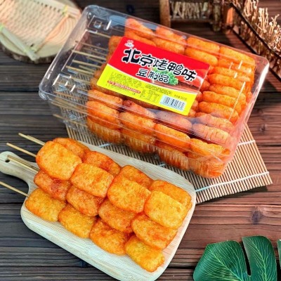 超牛先森北京烤鸭一盒20串大豆制品大辣串8090后童年零食辣条甜辣图2