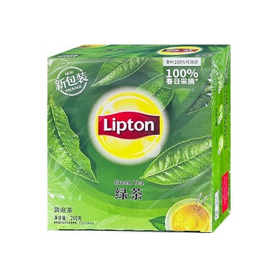 Lipton立顿茶包绿茶包优选黄山四川新鲜绿茶袋泡茶叶包100包200g图4