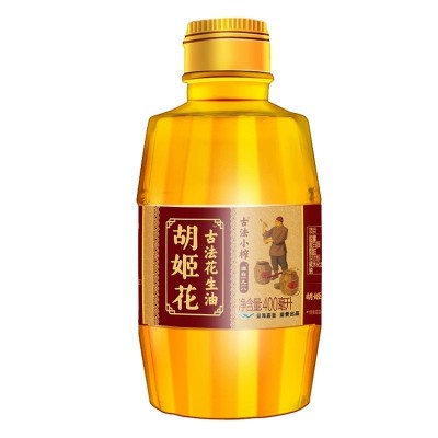 胡姬花古法小榨花生油400ml瓶装压榨小瓶家用食用油 、一件代发、