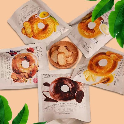 韩国进口oliveyoung贝果脆片零食奶油玉米浓汤巧克力奶油味玉米味图5