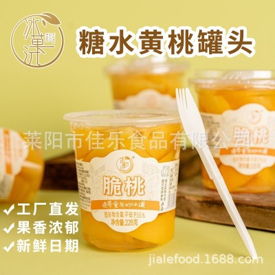 228g水果罐头便携罐头黄桃罐头杯装糖水罐头开盖即食便携零食图3