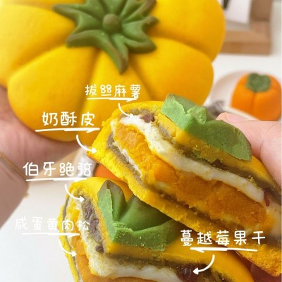 中秋黄金大月饼五福饼糕点礼品喜饼礼盒月饼团购代发食品厂家批发图4