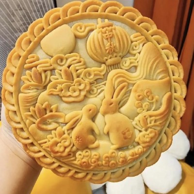 中秋黄金大月饼五福饼糕点礼品喜饼礼盒月饼团购代发食品厂家批发图2