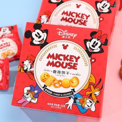 迪士.尼曲奇饼干综合味50克盒装小零食宝宝幼儿园生日满月童年回图2