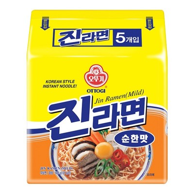 韩国进口不倒翁金拉面120g*5连包韩式辣味真拉面方便面速食煮面泡图5