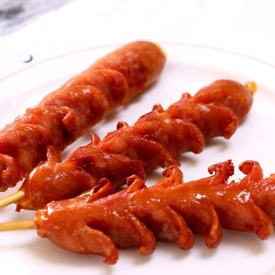 切花肉肠摆摊夜市小吃香肠开花肠烤肠长沙大香肠烧烤半成品火腿肠图3