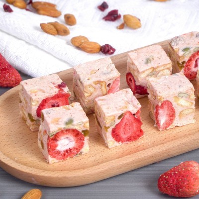 网红休闲办公招待结婚喜糖零食糖果批发年货蔓越莓雪花酥 牛轧糖图3