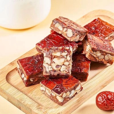 代发枣仁派新疆红枣糕500g 枣派真空独立包零食枣夹核桃仁派批发图3