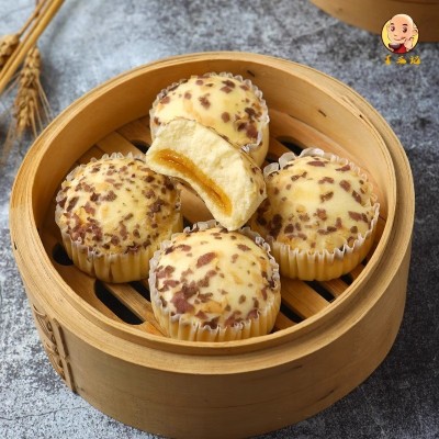 广式茶点蛋黄流心蒸休闲12个装一包早餐点心休闲速冻餐饮蛋糕食品