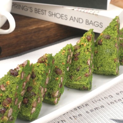 麦青红豆糕早餐速冻半成品糯米松糕下午茶点心发糕广式软糕350g装图2