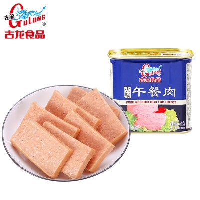 古龙食品火锅午餐肉罐头户外早餐煎饼即食正品猪肉火腿肉340g图4