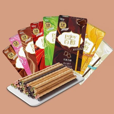 百醇注心饼干巧克力棒48g红酒抹茶牛奶味零食礼物