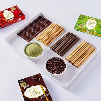 百醇注心饼干巧克力棒48g红酒抹茶牛奶味零食礼物图3