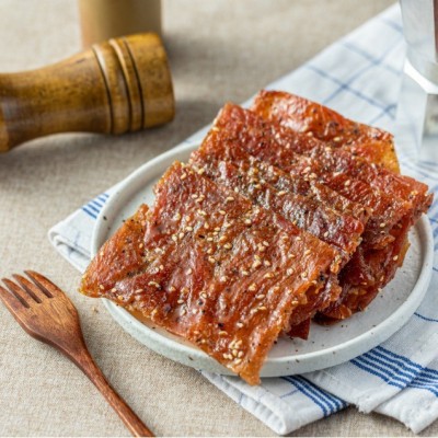 知味客55克台湾风味猪肉脯自然片精选后腿肉越嚼越香休闲办公零食图2