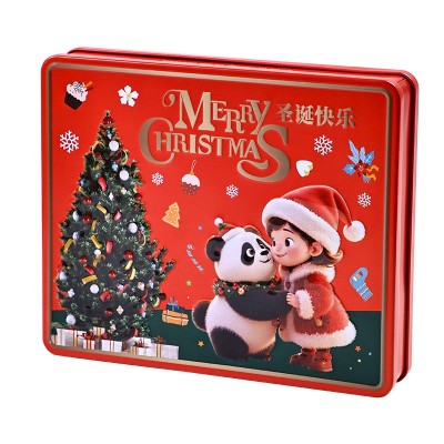 高档圣诞节铁盒装礼品儿童圣诞的礼物曲奇饼干送女友糖霜饼干零食图5
