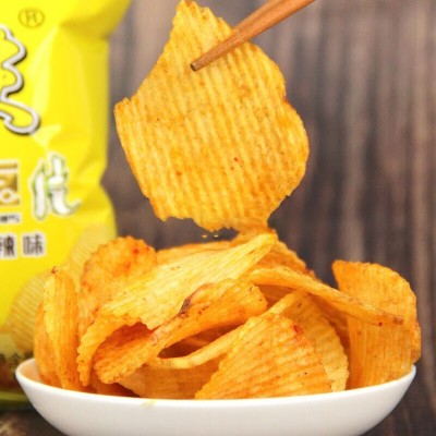 天使土豆片100g大包装云南土豆片麻辣烧烤味原味大波浪薯片洋芋片图3