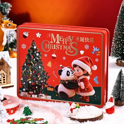 包邮圣诞节铁盒装送女友礼品儿童圣诞的礼物曲奇饼干糖霜饼干零食图4