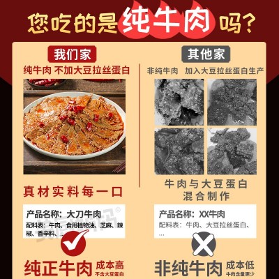 麻辣牛肉大刀牛肉片香辣卤味冷吃凉菜下酒下饭菜餐饮出餐厂家直销
