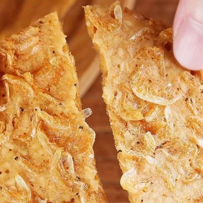 深田一彬虾米脆烧168g袋装网红休闲零食饼干虾皮芝麻薄脆虾米饼图4