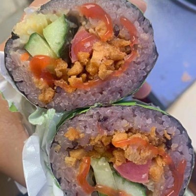 紫米包饭海苔100张半切紫菜包饭海苔寿司海苔大片手卷寿司海苔片图4