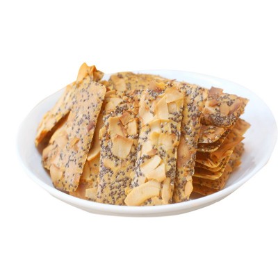！奇亚籽椰椰脆片薄脆饼干非油炸高膳食代餐休闲小零红枣高纤夹心图5