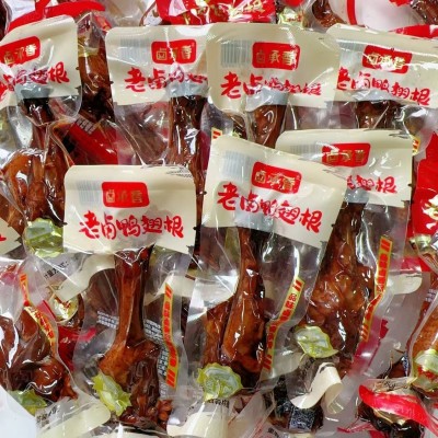 香辣老卤鸭翅根抗饿解馋零食开袋即食卤味下酒菜小包装鸭翅根批发