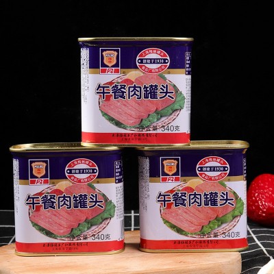 上海梅林午餐肉罐头340g麻辣火锅餐饮食材方便速食猪肉罐头批发