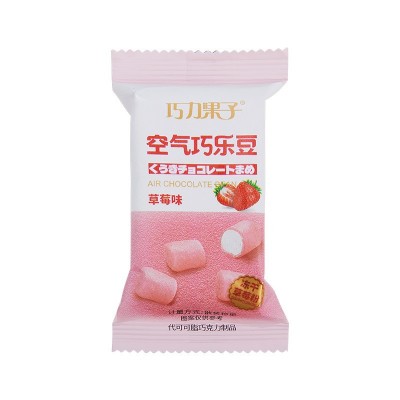 巧力果子空气巧乐豆草莓榴莲可可味巧克力涂层休闲零食散货批发