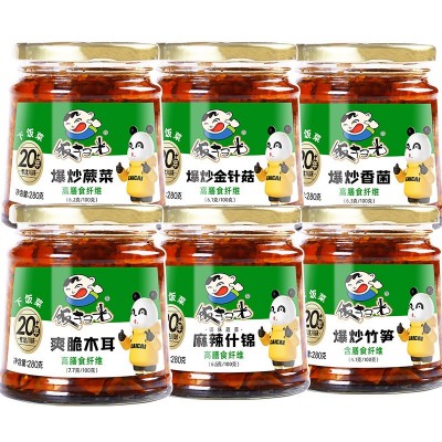 饭扫光下饭菜280g香辣野香菌野竹笋野蕨菜金针菇罐装开味菜